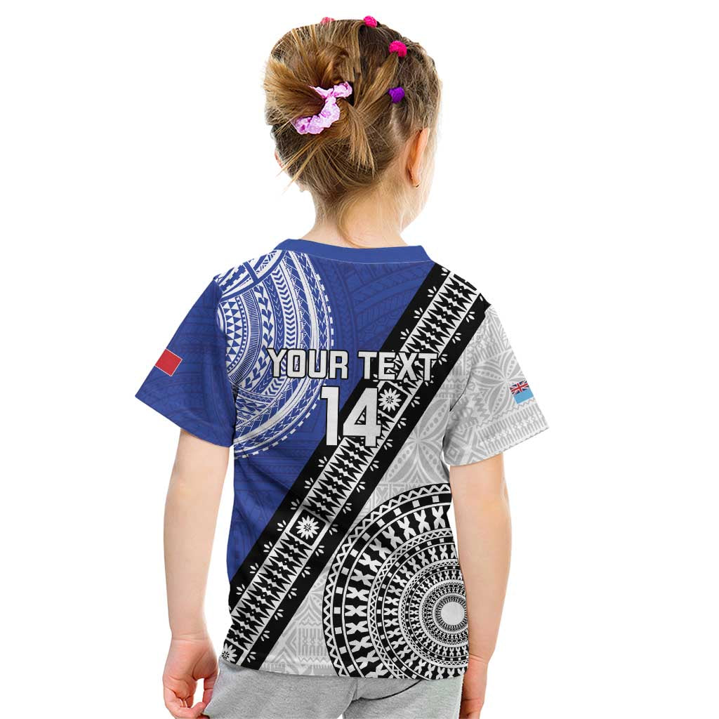 Fiji an Samoa Rugby Custom Kid T Shirt Flying Fijians Manu Samoa Together Pacific - Polynesian Pride