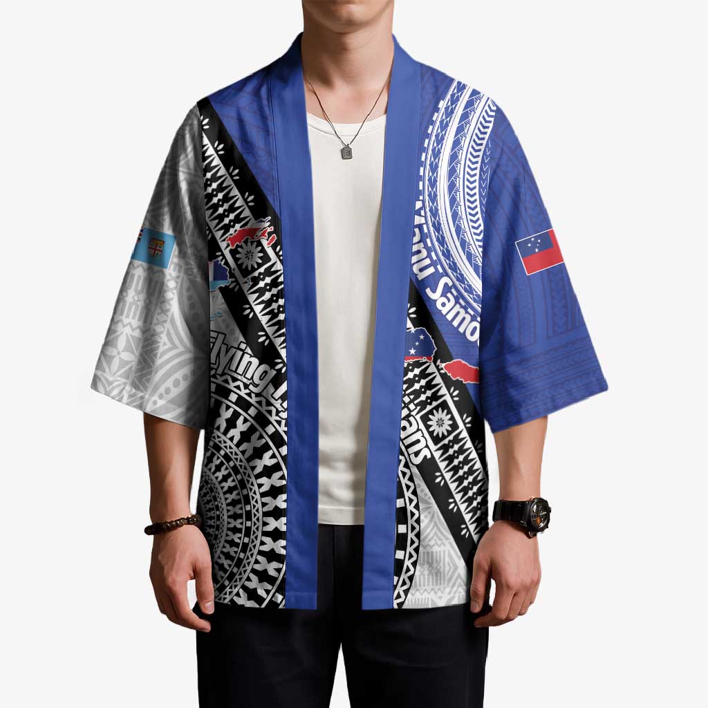 Fiji an Samoa Rugby Custom Kimono Flying Fijians Manu Samoa Together Pacific - Polynesian Pride