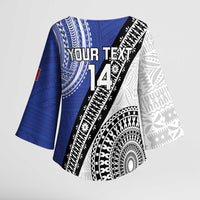 Fiji an Samoa Rugby Custom Kimono Sleeve Blouse Flying Fijians Manu Samoa Together Pacific - Polynesian Pride