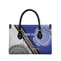 Fiji an Samoa Rugby Custom Leather Bag Flying Fijians Manu Samoa Together Pacific - Polynesian Pride