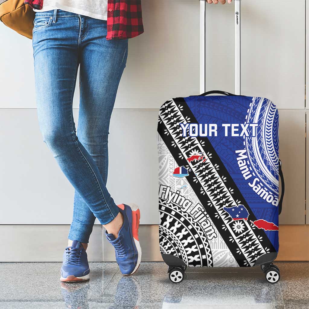 Fiji an Samoa Rugby Custom Luggage Cover Flying Fijians Manu Samoa Together Pacific - Polynesian Pride