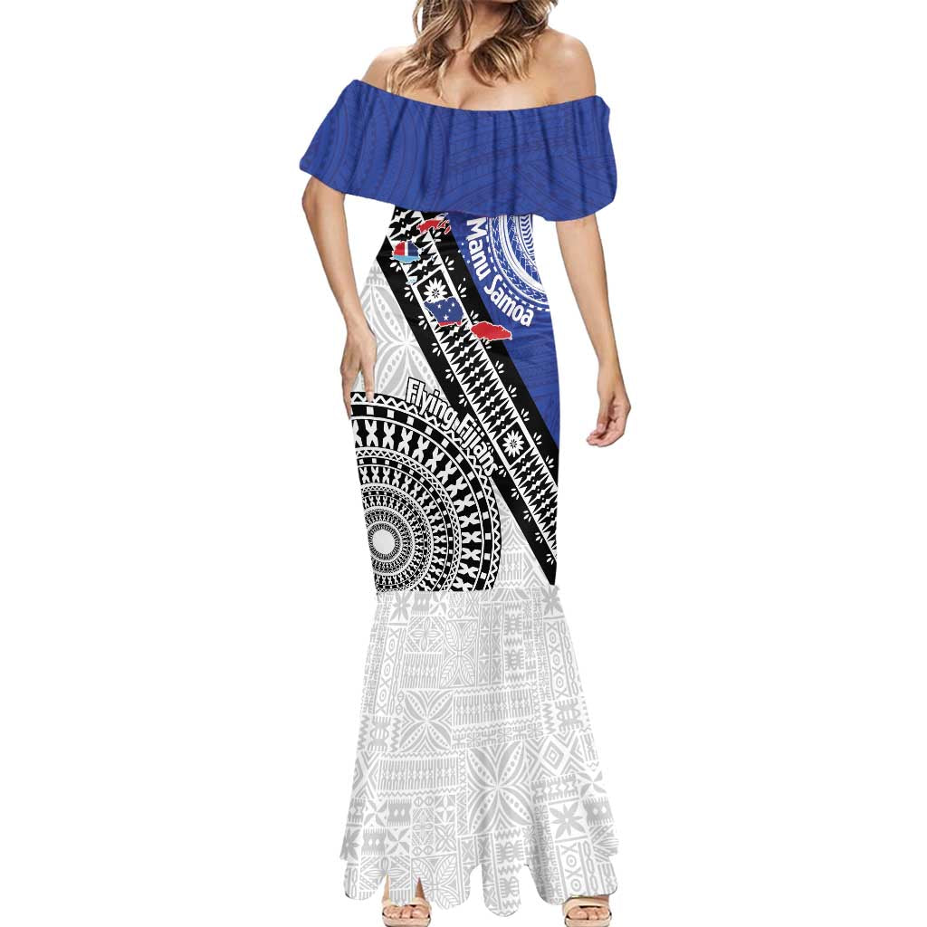 Fiji an Samoa Rugby Custom Mermaid Dress Flying Fijians Manu Samoa Together Pacific - Polynesian Pride