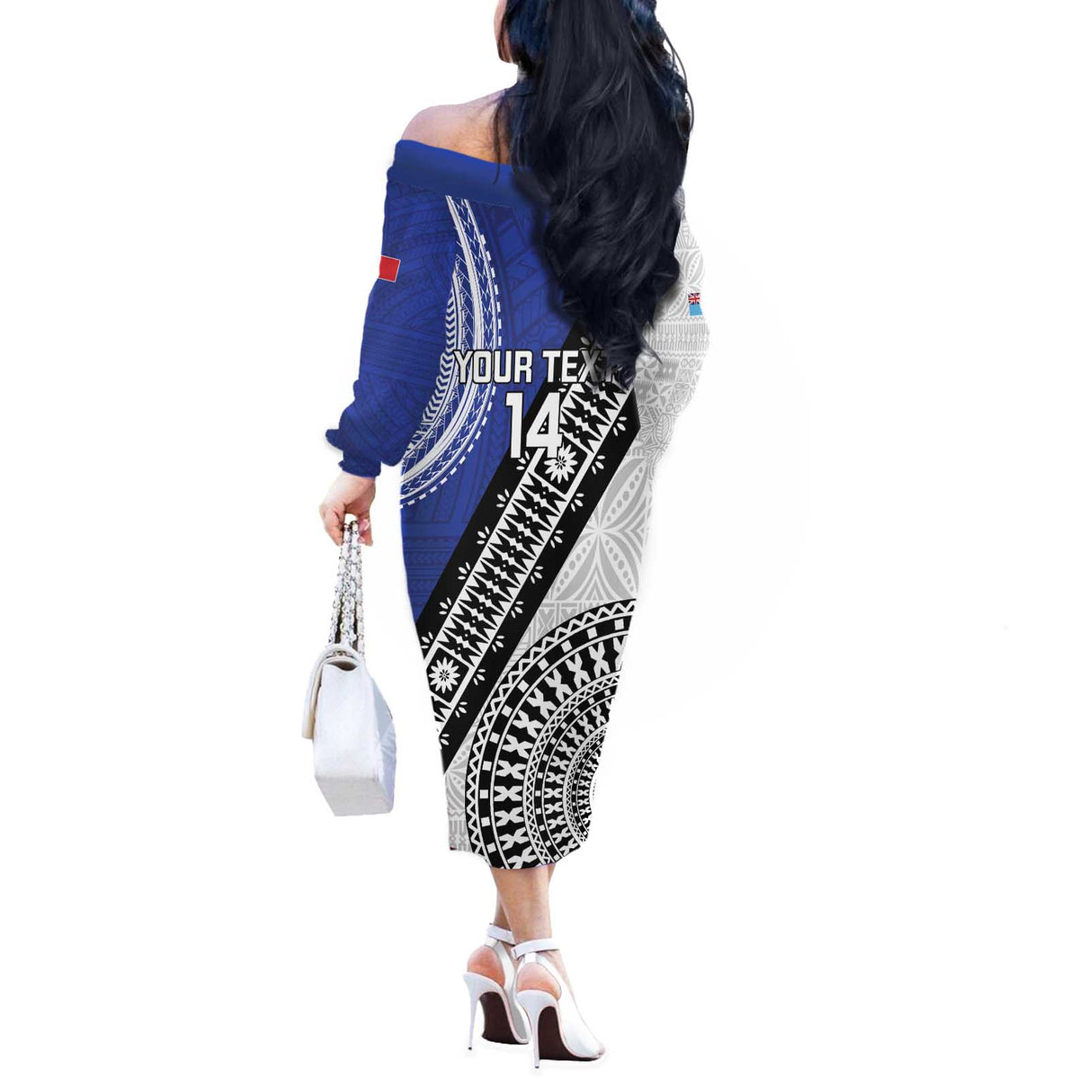 Fiji an Samoa Rugby Custom Off The Shoulder Long Sleeve Dress Flying Fijians Manu Samoa Together Pacific - Polynesian Pride