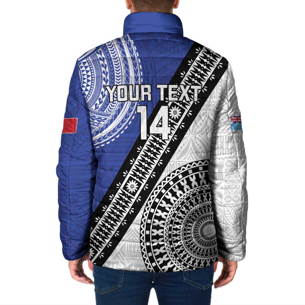 Fiji an Samoa Rugby Custom Padded Jacket Flying Fijians Manu Samoa Together Pacific - Polynesian Pride