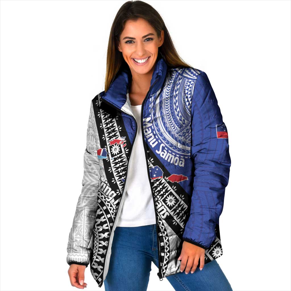 Fiji an Samoa Rugby Custom Padded Jacket Flying Fijians Manu Samoa Together Pacific - Polynesian Pride