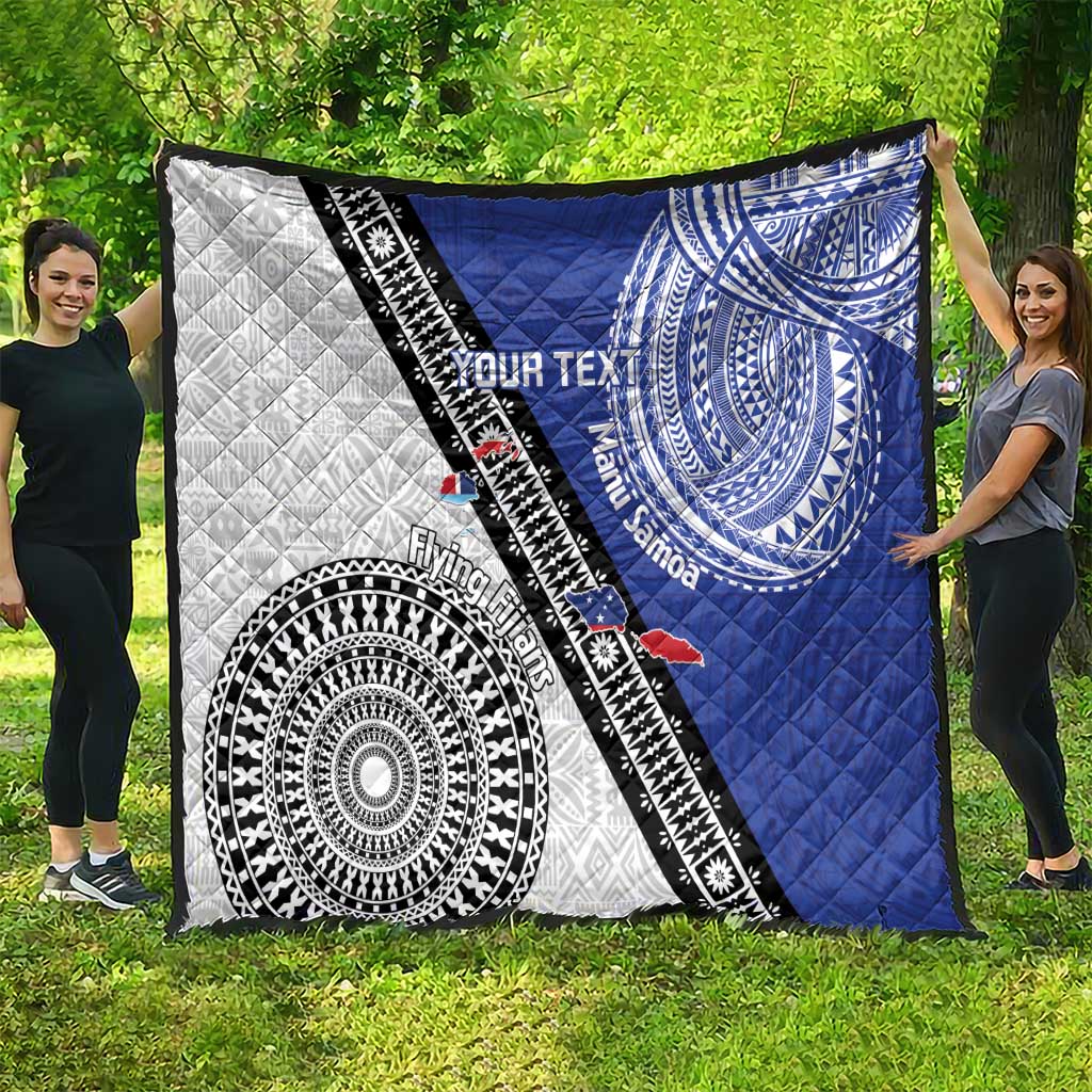 Fiji an Samoa Rugby Custom Quilt Flying Fijians Manu Samoa Together Pacific - Polynesian Pride