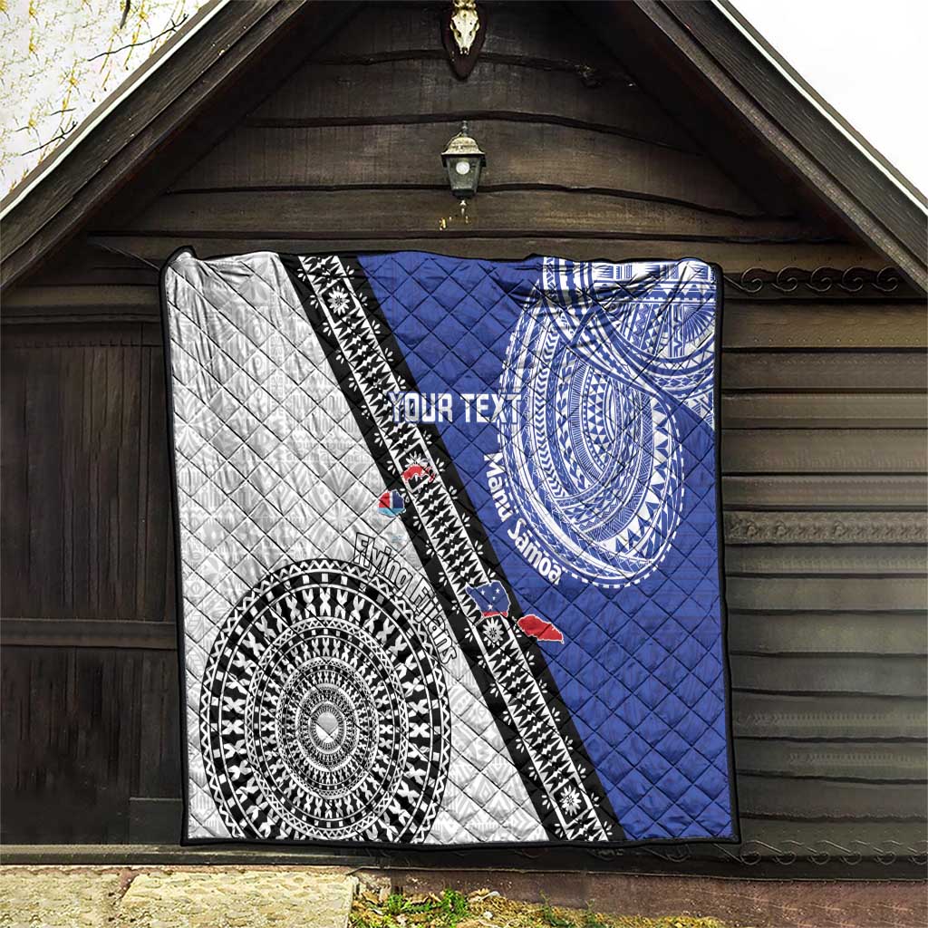 Fiji an Samoa Rugby Custom Quilt Flying Fijians Manu Samoa Together Pacific - Polynesian Pride