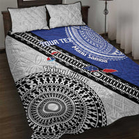 Fiji an Samoa Rugby Custom Quilt Bed Set Flying Fijians Manu Samoa Together Pacific - Polynesian Pride