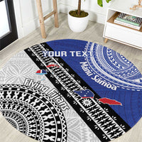 Fiji an Samoa Rugby Custom Round Carpet Flying Fijians Manu Samoa Together Pacific - Polynesian Pride