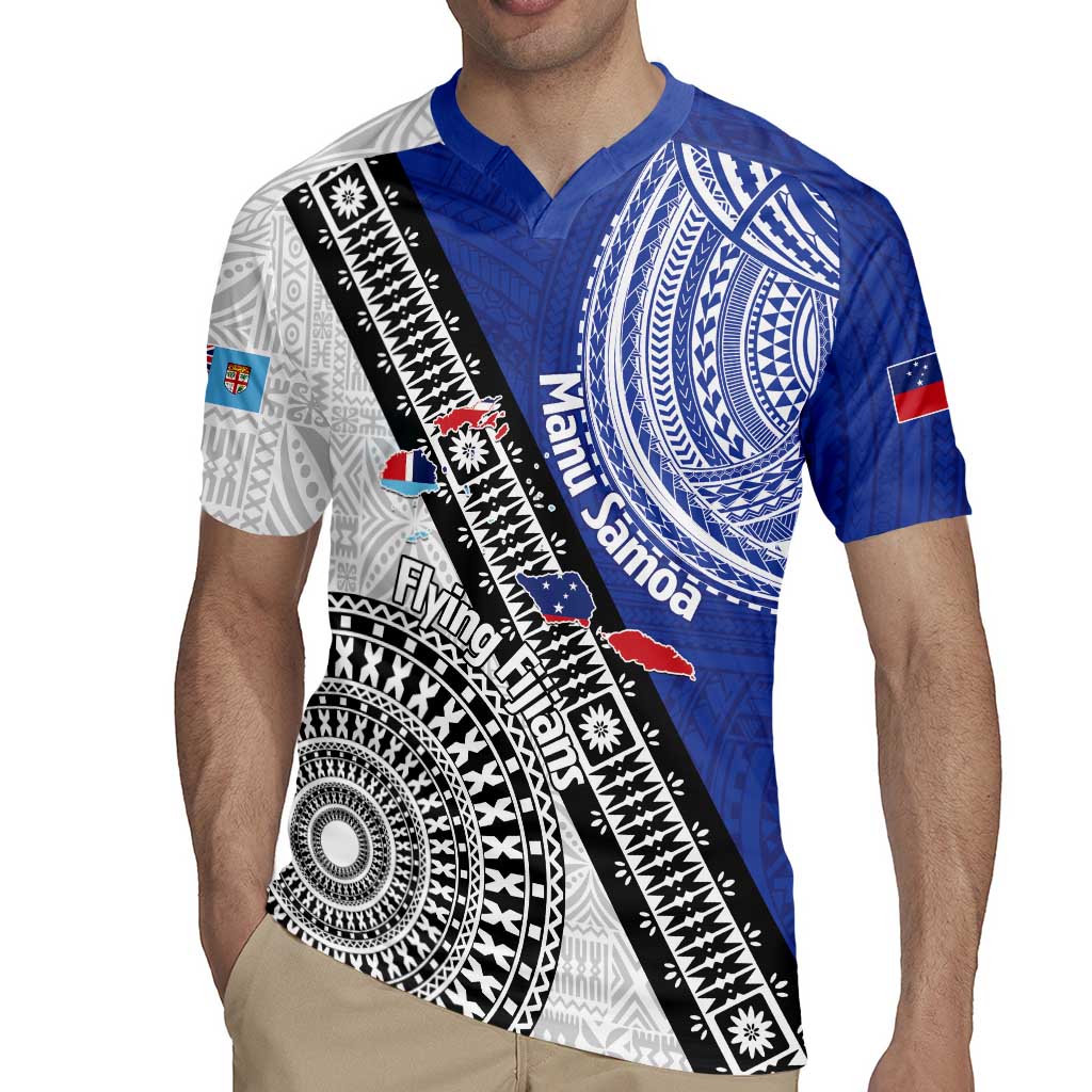 Fiji an Samoa Rugby Custom Rugby Jersey Flying Fijians Manu Samoa Together Pacific - Polynesian Pride