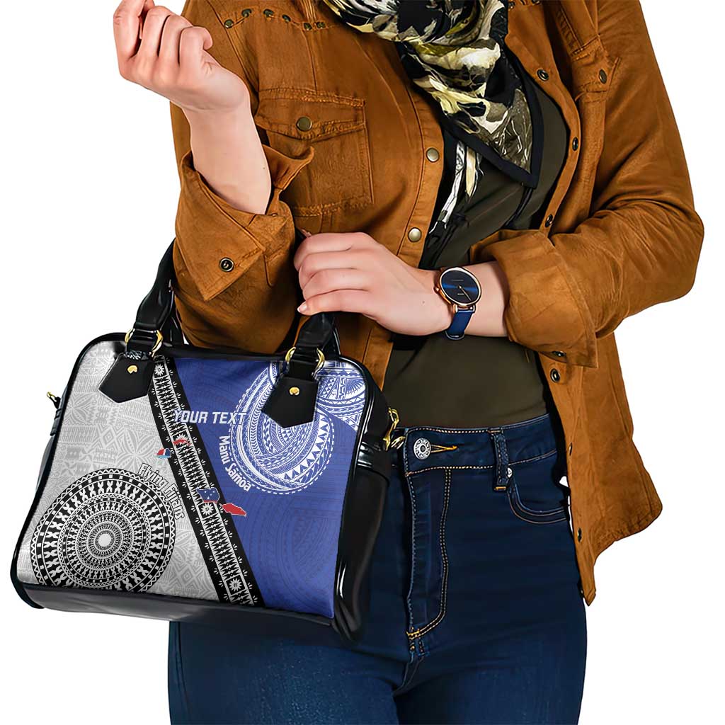 Fiji an Samoa Rugby Custom Shoulder Handbag Flying Fijians Manu Samoa Together Pacific - Polynesian Pride