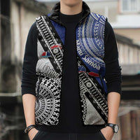 Fiji an Samoa Rugby Custom Sleeveless Puffer Jacket Flying Fijians Manu Samoa Together Pacific - Polynesian Pride