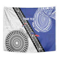 Fiji an Samoa Rugby Custom Tapestry Flying Fijians Manu Samoa Together Pacific - Polynesian Pride