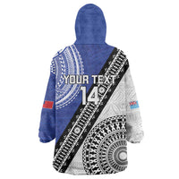 Fiji an Samoa Rugby Custom Wearable Blanket Hoodie Flying Fijians Manu Samoa Together Pacific LT14 - Polynesian Pride