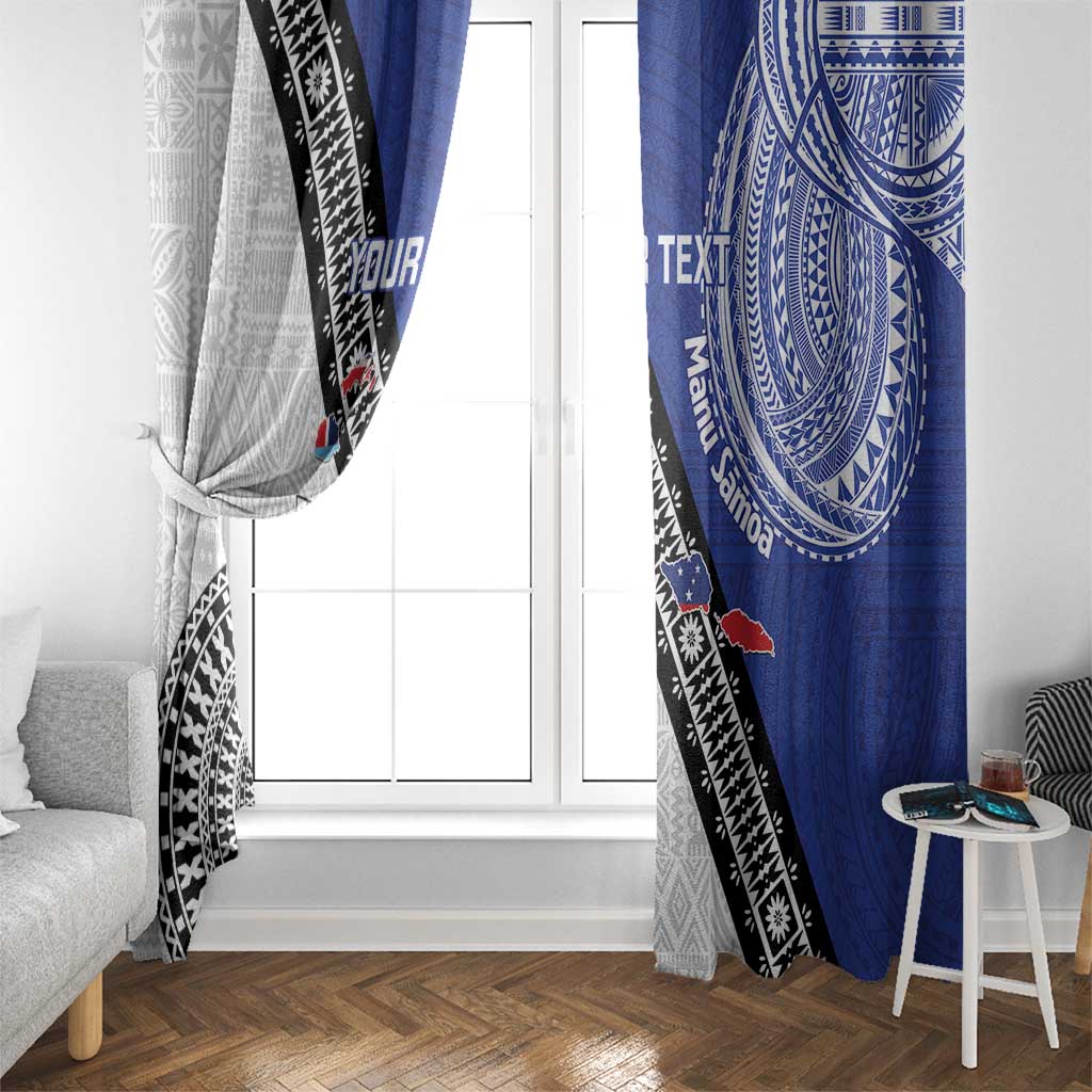 Fiji an Samoa Rugby Custom Window Curtain Flying Fijians Manu Samoa Together Pacific - Polynesian Pride