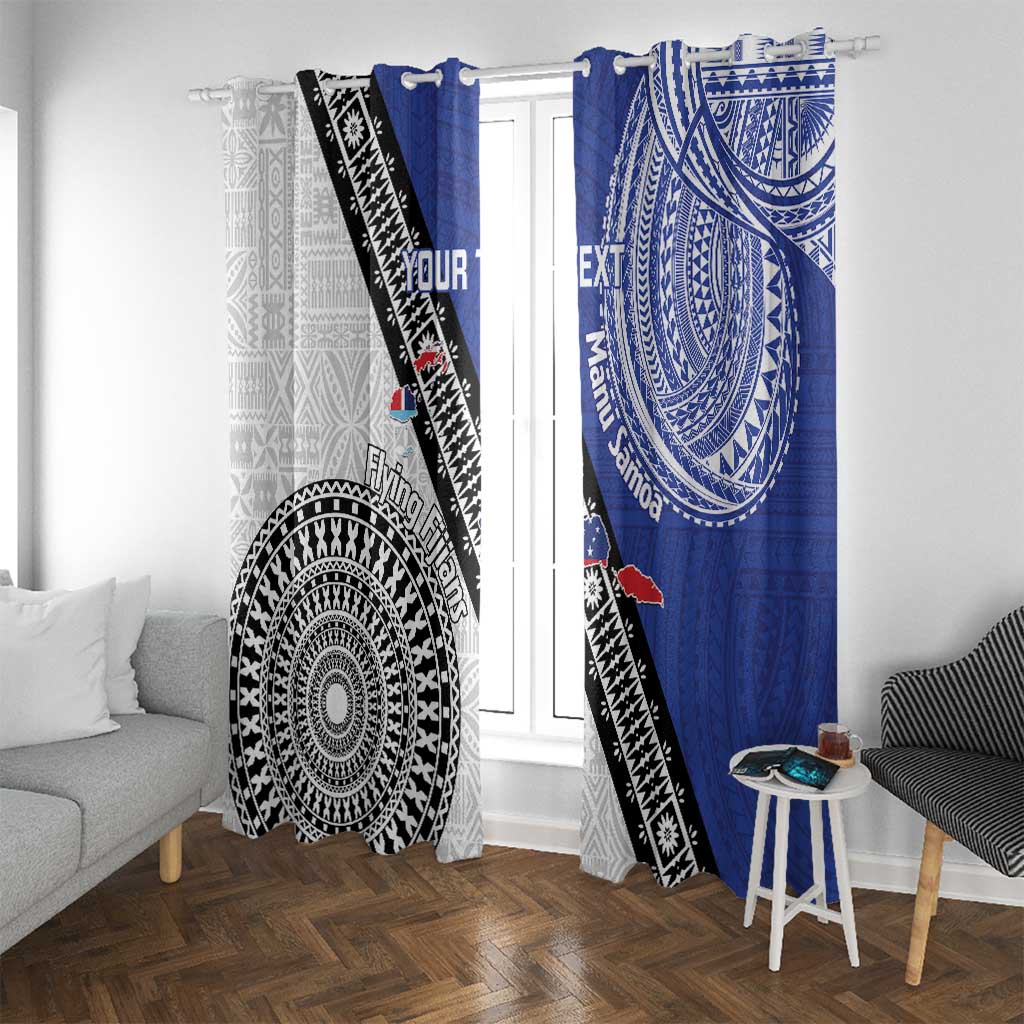 Fiji an Samoa Rugby Custom Window Curtain Flying Fijians Manu Samoa Together Pacific - Polynesian Pride