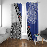 Fiji an Samoa Rugby Custom Window Curtain Flying Fijians Manu Samoa Together Pacific - Polynesian Pride