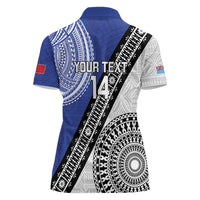 Fiji an Samoa Rugby Custom Women Polo Shirt Flying Fijians Manu Samoa Together Pacific - Polynesian Pride
