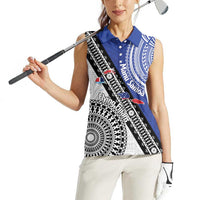 Fiji an Samoa Rugby Custom Women Sleeveless Polo Shirt Flying Fijians Manu Samoa Together Pacific - Polynesian Pride