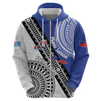 Fiji an Samoa Rugby Custom Zip Hoodie Flying Fijians Manu Samoa Together Pacific LT14 - Polynesian Pride
