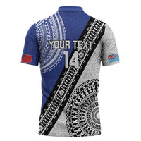 Fiji an Samoa Rugby Custom Zipper Polo Shirt Flying Fijians Manu Samoa Together Pacific - Polynesian Pride
