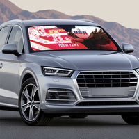 USA and Japan Rugby Custom Auto Sun Shade Eagles Brave Blossoms Together Pacific - Polynesian Pride