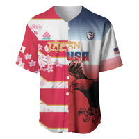 USA and Japan Rugby Custom Baseball Jersey Eagles Brave Blossoms Together Pacific - Polynesian Pride