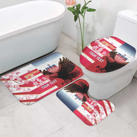 USA and Japan Rugby Custom Bathroom Set Eagles Brave Blossoms Together Pacific - Polynesian Pride