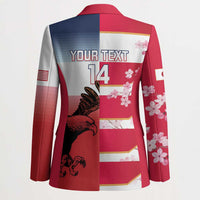 USA and Japan Rugby Custom Blazer Eagles Brave Blossoms Together Pacific - Polynesian Pride
