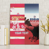 USA and Japan Rugby Custom Canvas Wall Art Eagles Brave Blossoms Together Pacific - Polynesian Pride