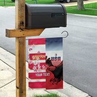 USA and Japan Rugby Custom Garden Flag Eagles Brave Blossoms Together Pacific - Polynesian Pride