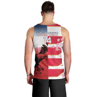 USA and Japan Rugby Custom Men Tank Top Eagles Brave Blossoms Together Pacific - Polynesian Pride
