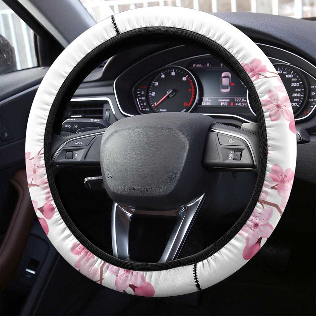 USA and Japan Rugby Steering Wheel Cover Eagles Brave Blossoms Together Pacific - Polynesian Pride