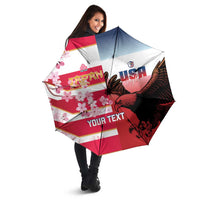 USA and Japan Rugby Custom Umbrella Eagles Brave Blossoms Together Pacific - Polynesian Pride