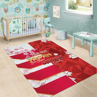 Canada and Japan Rugby Custom Area Rug Canucks Brave Blossoms Together Pacific - Polynesian Pride