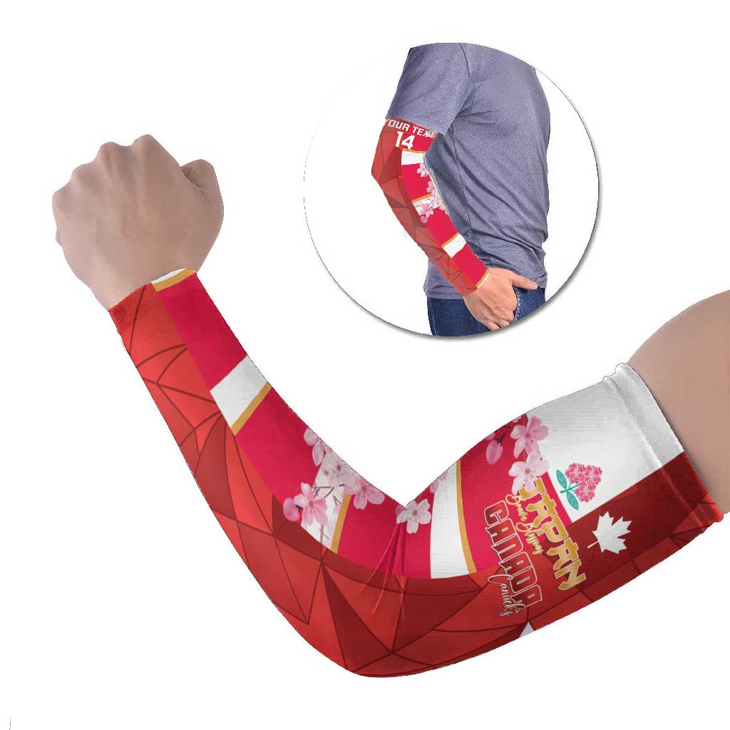 Canada and Japan Rugby Custom Arm Sleeves Canucks Brave Blossoms Together Pacific - Polynesian Pride
