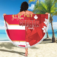 Canada and Japan Rugby Custom Beach Blanket Canucks Brave Blossoms Together Pacific - Polynesian Pride