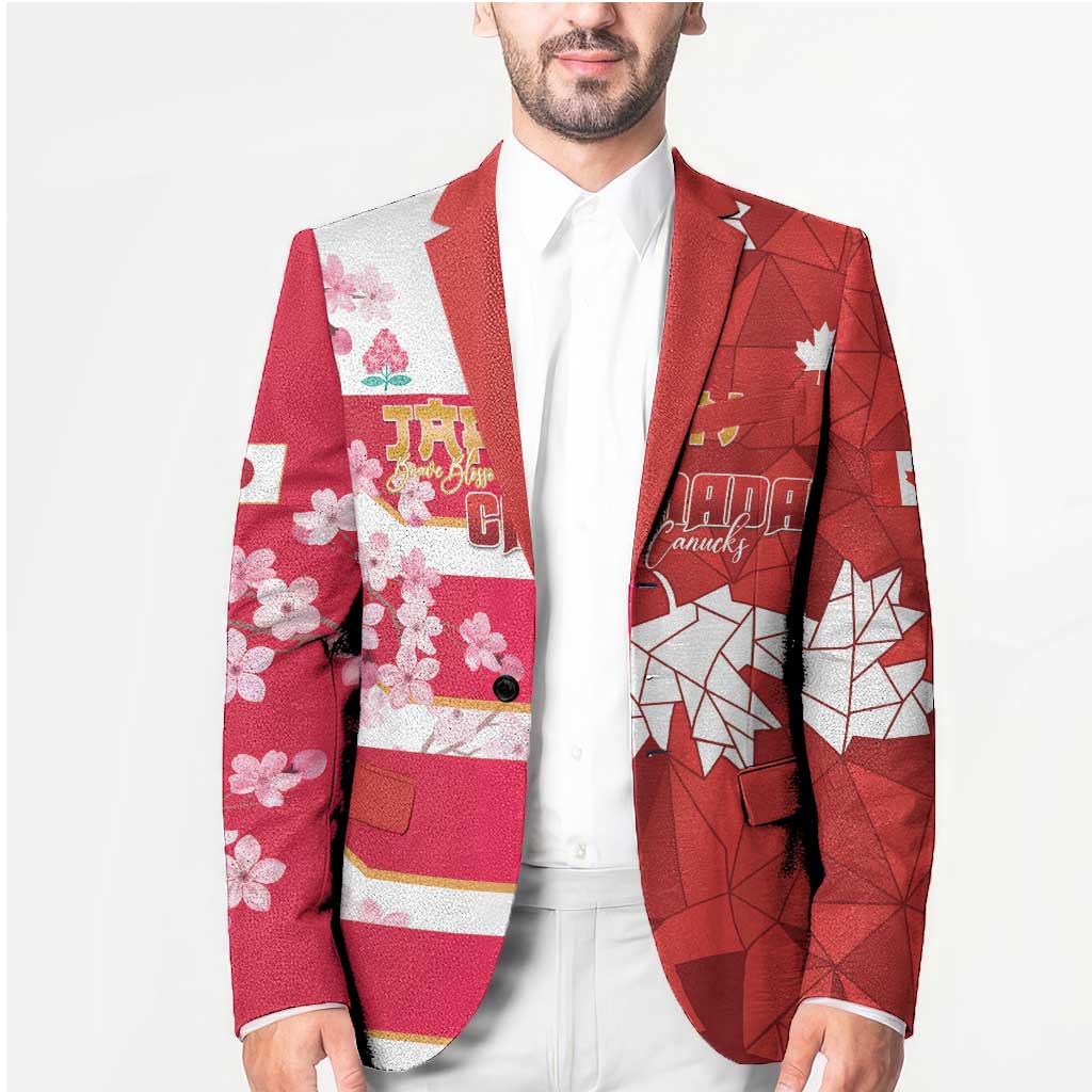 Canada and Japan Rugby Custom Blazer Canucks Brave Blossoms Together Pacific - Polynesian Pride
