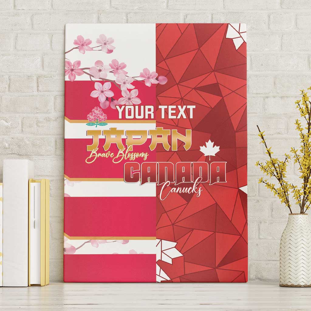 Canada and Japan Rugby Custom Canvas Wall Art Canucks Brave Blossoms Together Pacific - Polynesian Pride