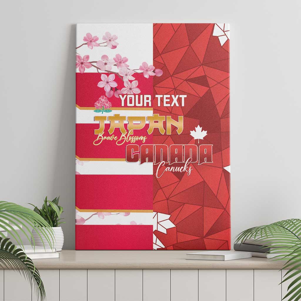 Canada and Japan Rugby Custom Canvas Wall Art Canucks Brave Blossoms Together Pacific - Polynesian Pride