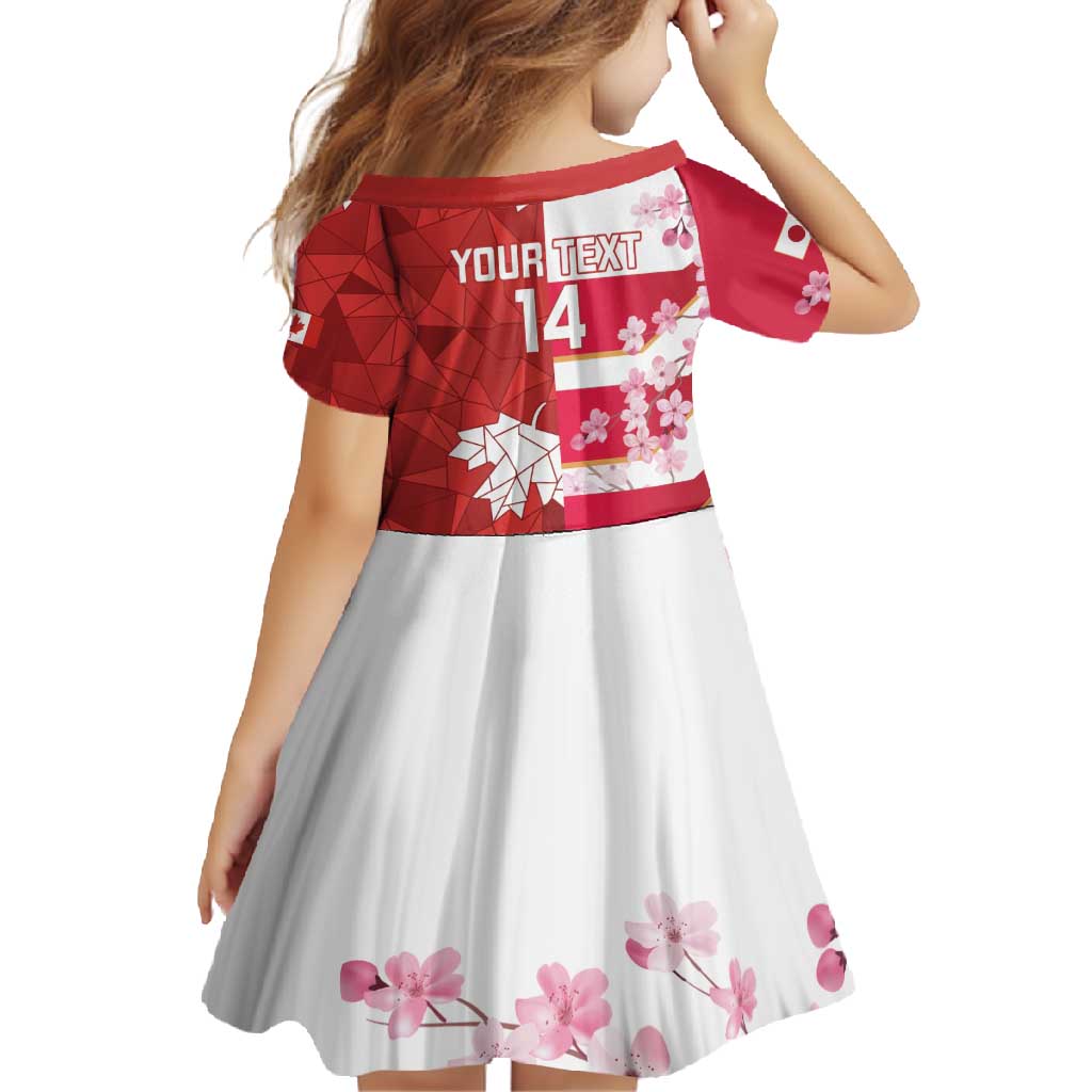 Canada and Japan Rugby Custom Family Matching Off Shoulder Maxi Dress and Hawaiian Shirt Canucks Brave Blossoms Together Pacific - Polynesian Pride