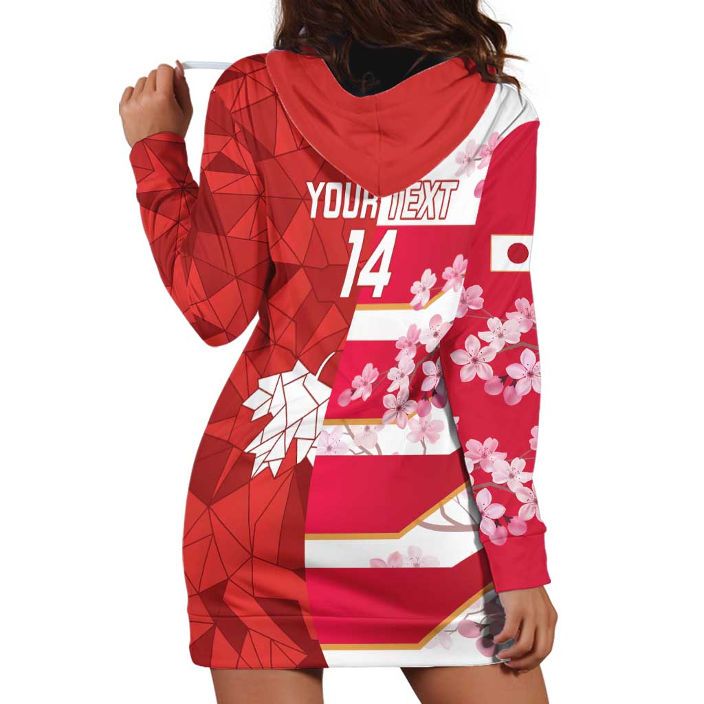 Canada and Japan Rugby Custom Hoodie Dress Canucks Brave Blossoms Together Pacific - Polynesian Pride