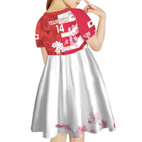 Canada and Japan Rugby Custom Kid Short Sleeve Dress Canucks Brave Blossoms Together Pacific - Polynesian Pride