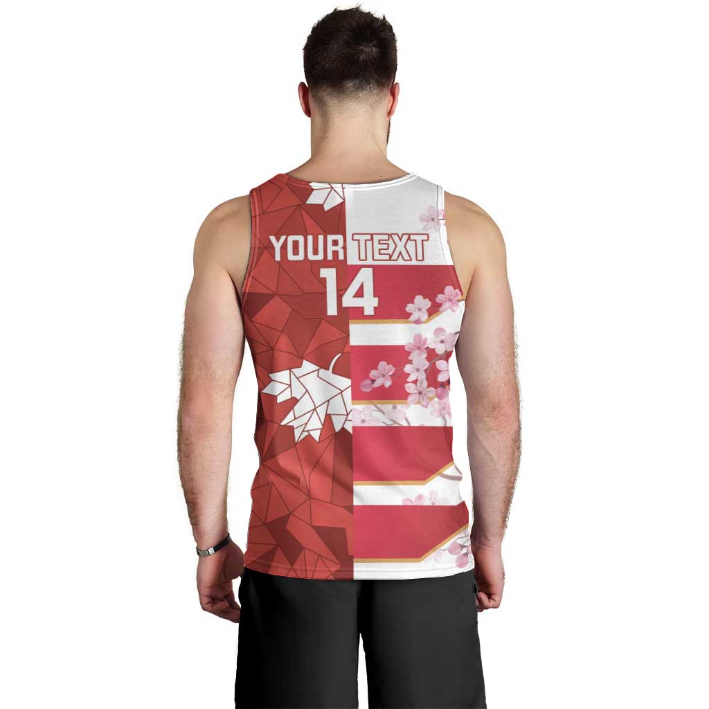Canada and Japan Rugby Custom Men Tank Top Canucks Brave Blossoms Together Pacific - Polynesian Pride