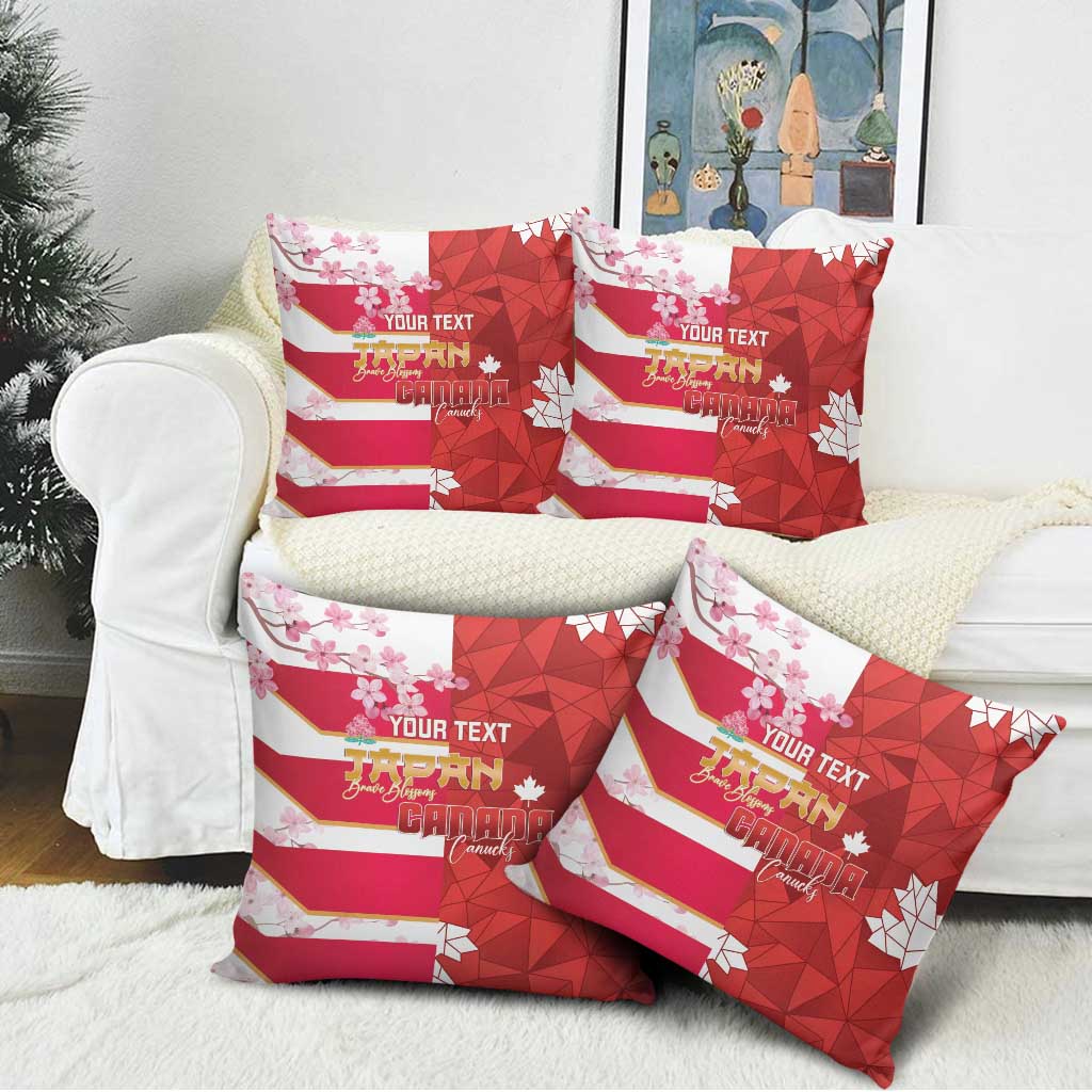 Canada and Japan Rugby Custom Pillow Cover Canucks Brave Blossoms Together Pacific - Polynesian Pride