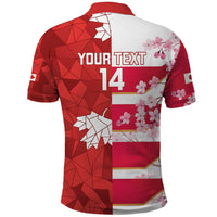 Canada and Japan Rugby Custom Polo Shirt Canucks Brave Blossoms Together Pacific - Polynesian Pride