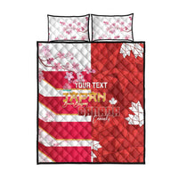 Canada and Japan Rugby Custom Quilt Bed Set Canucks Brave Blossoms Together Pacific - Polynesian Pride