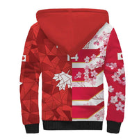 Canada and Japan Rugby Custom Sherpa Hoodie Canucks Brave Blossoms Together Pacific - Polynesian Pride