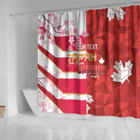 Canada and Japan Rugby Custom Shower Curtain Canucks Brave Blossoms Together Pacific - Polynesian Pride