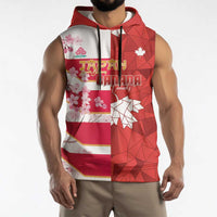 Canada and Japan Rugby Custom Sleeveless Hoodie Canucks Brave Blossoms Together Pacific - Polynesian Pride